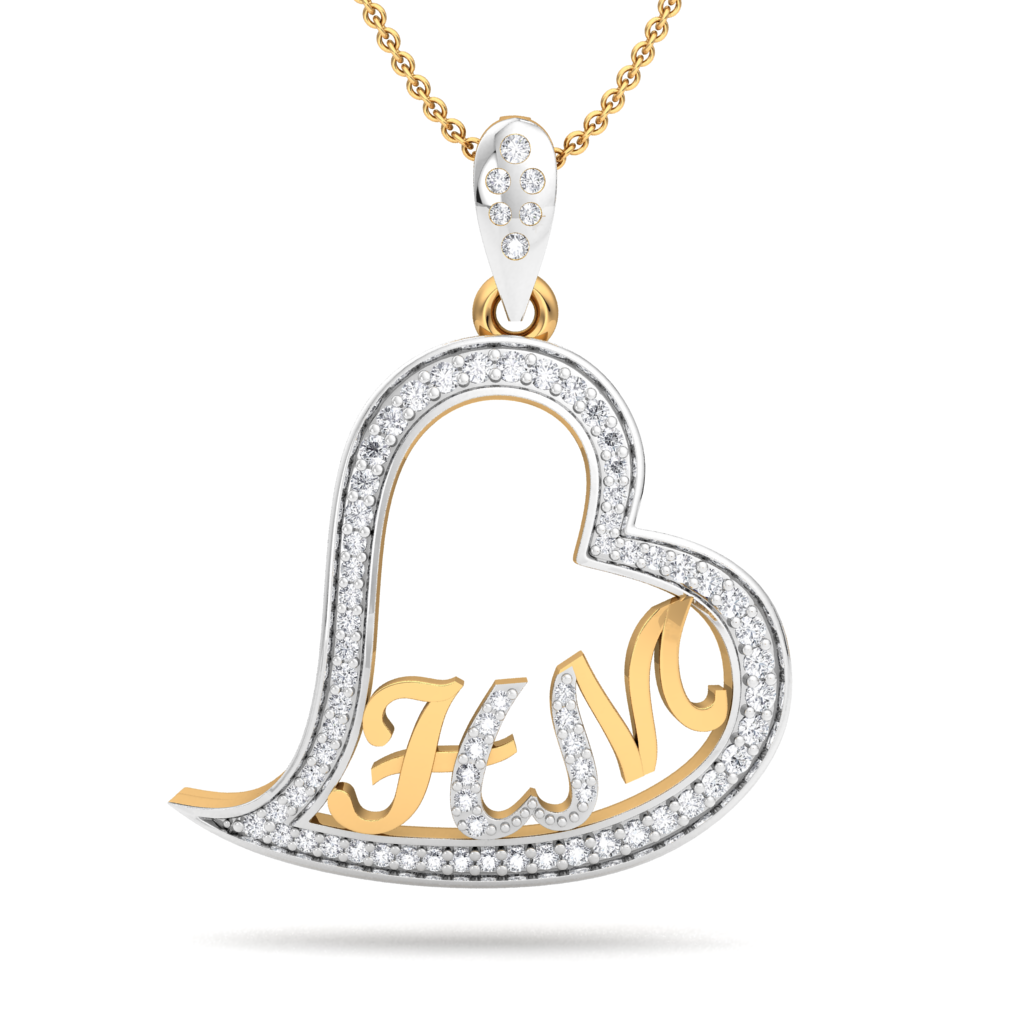 The Initials Heart Pendant- Diamond Jewellery at Best Prices in India ...