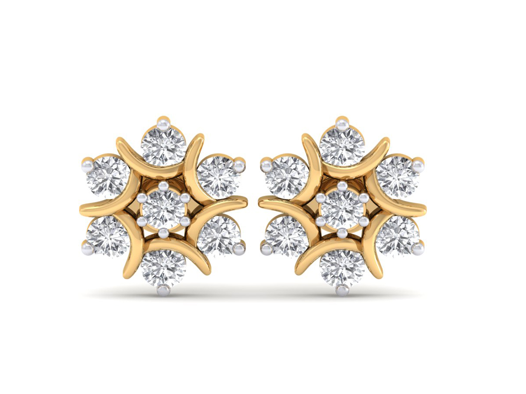 The Nova Naksh Earrings - 3 cent diamonds - Diamond Jewellery at Best ...