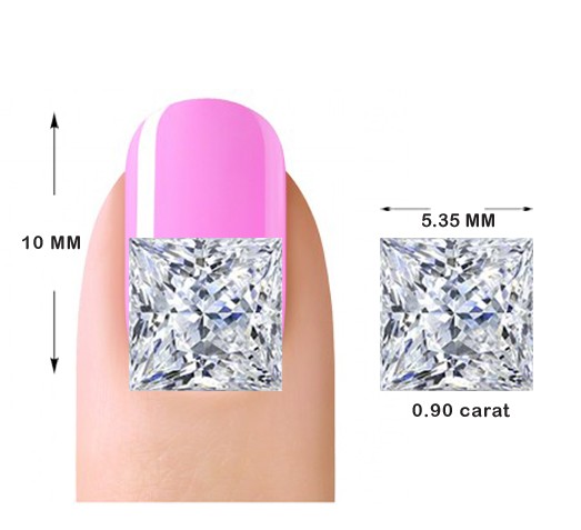 1.46 carat 18K White Gold - Dual Band Helena Princess Engagement Ring ...