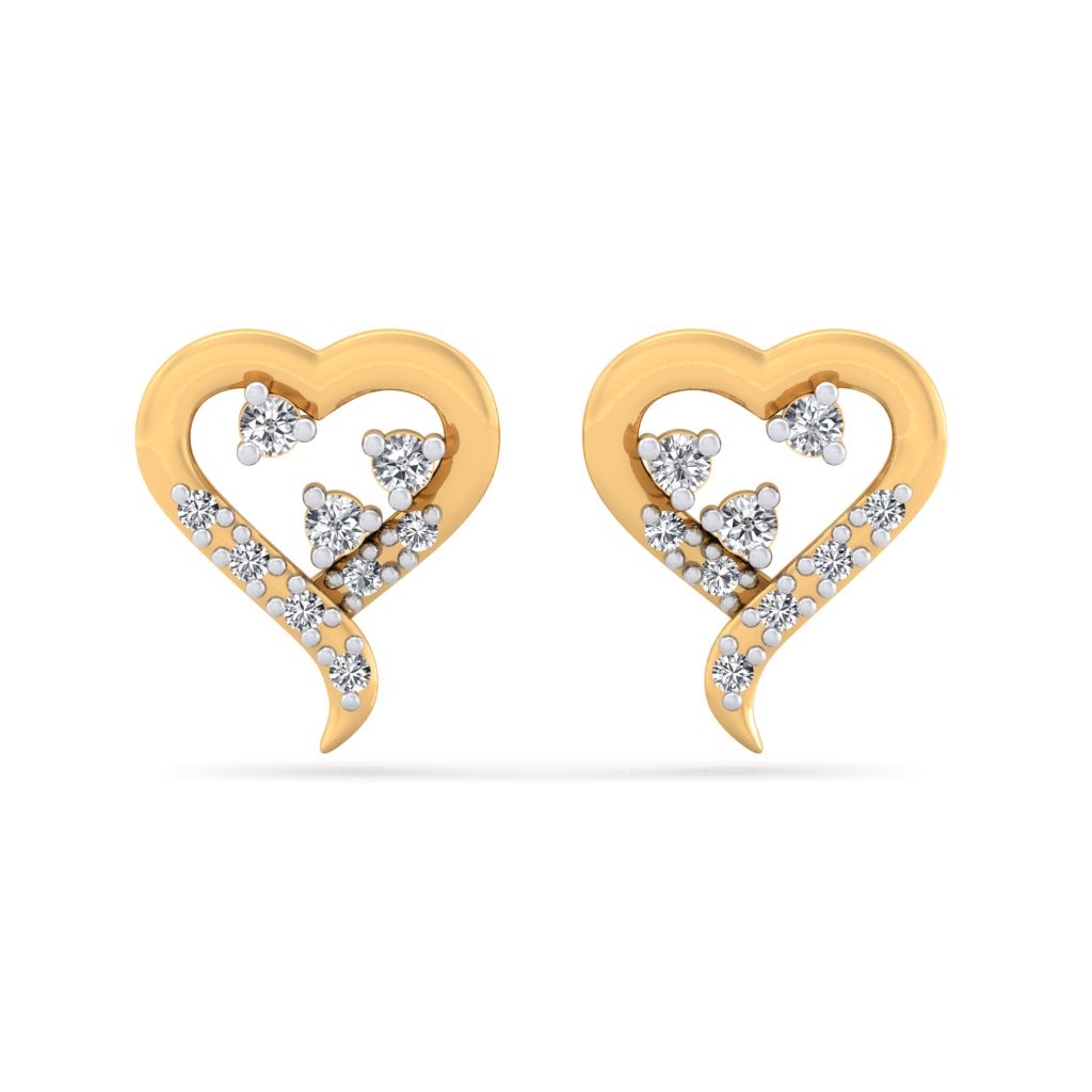The Elisa Heart Earrings - Diamond Jewellery at Best Prices in India ...