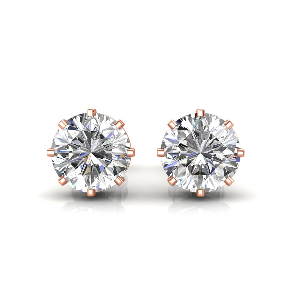 Platinum Solitaire Diamond Earrings for Women JL PT SE RD 107