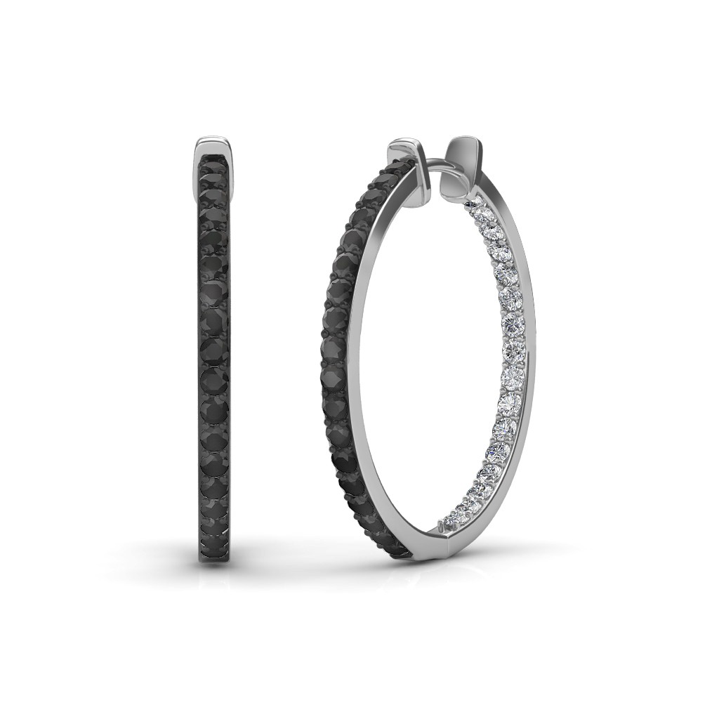 Buy Line Diamond Hoop Earrings Online | CaratLane