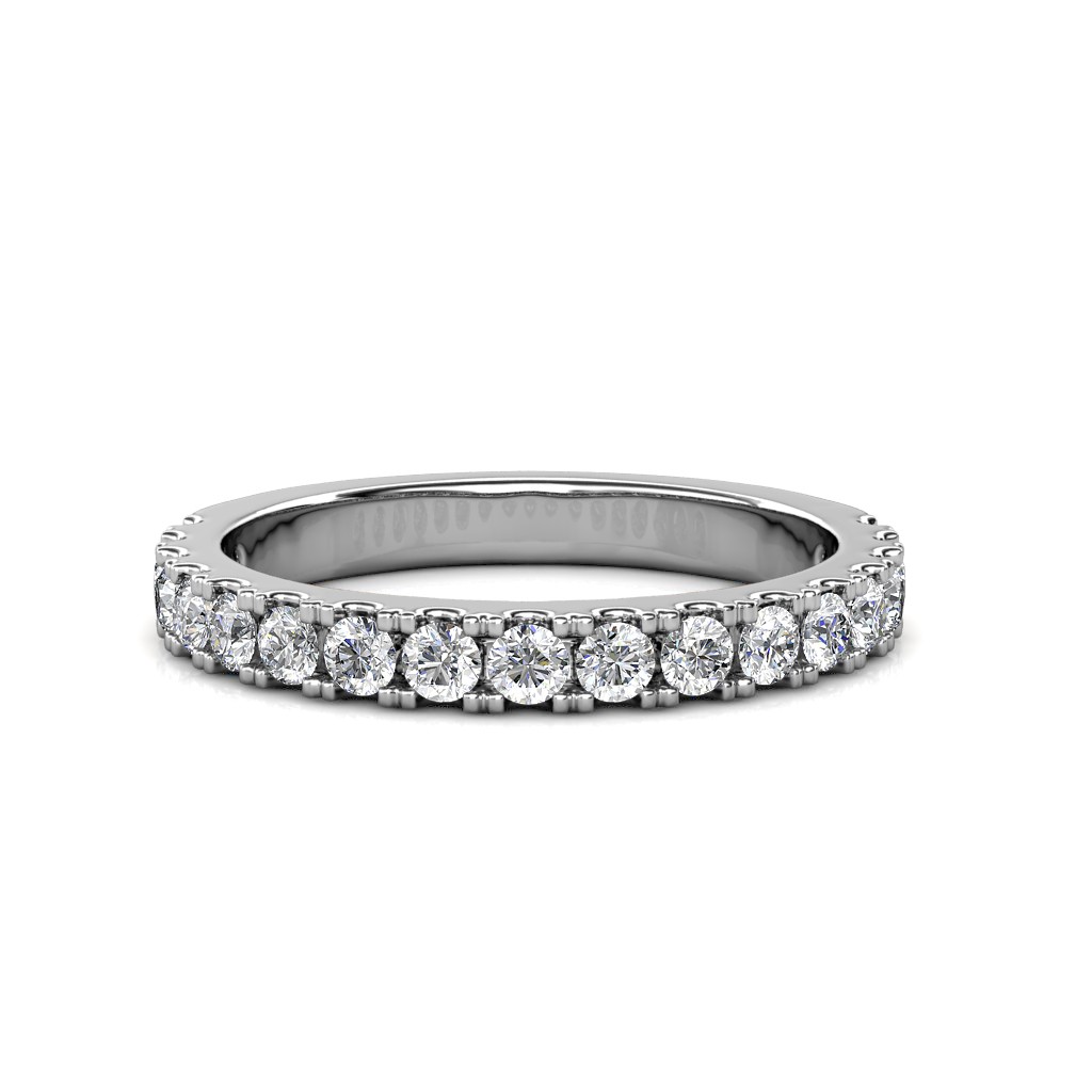 White Gold Half Eternity Ring - Micro Pave - 3 cent diamonds Jewellery ...