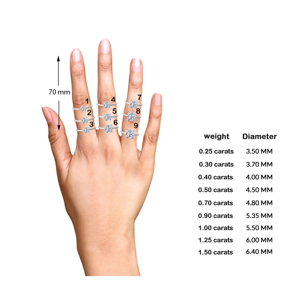 1.46 carat 18K White Gold - Dual Band Helena Princess Engagement Ring ...