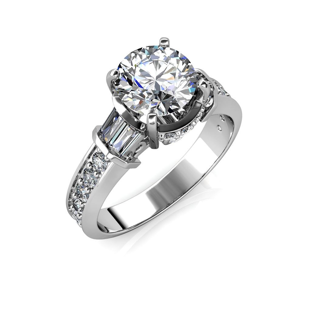 1.78 carat 18K White Gold - Sylvia Engagement Ring and Wedding Band Set - Engagement  Rings at Best Prices in India | SarvadaJewels.com