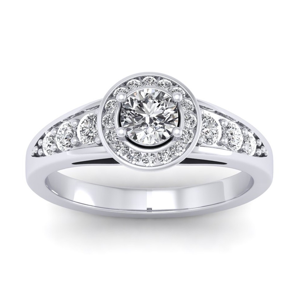 Big 5carat Moissanite Diamond Ring with Halo Design Silver 10K 14K 18K White  Gold Customize Eternity Wedding Rings - China Engagement Ring and Wedding  Ring price | Made-in-China.com