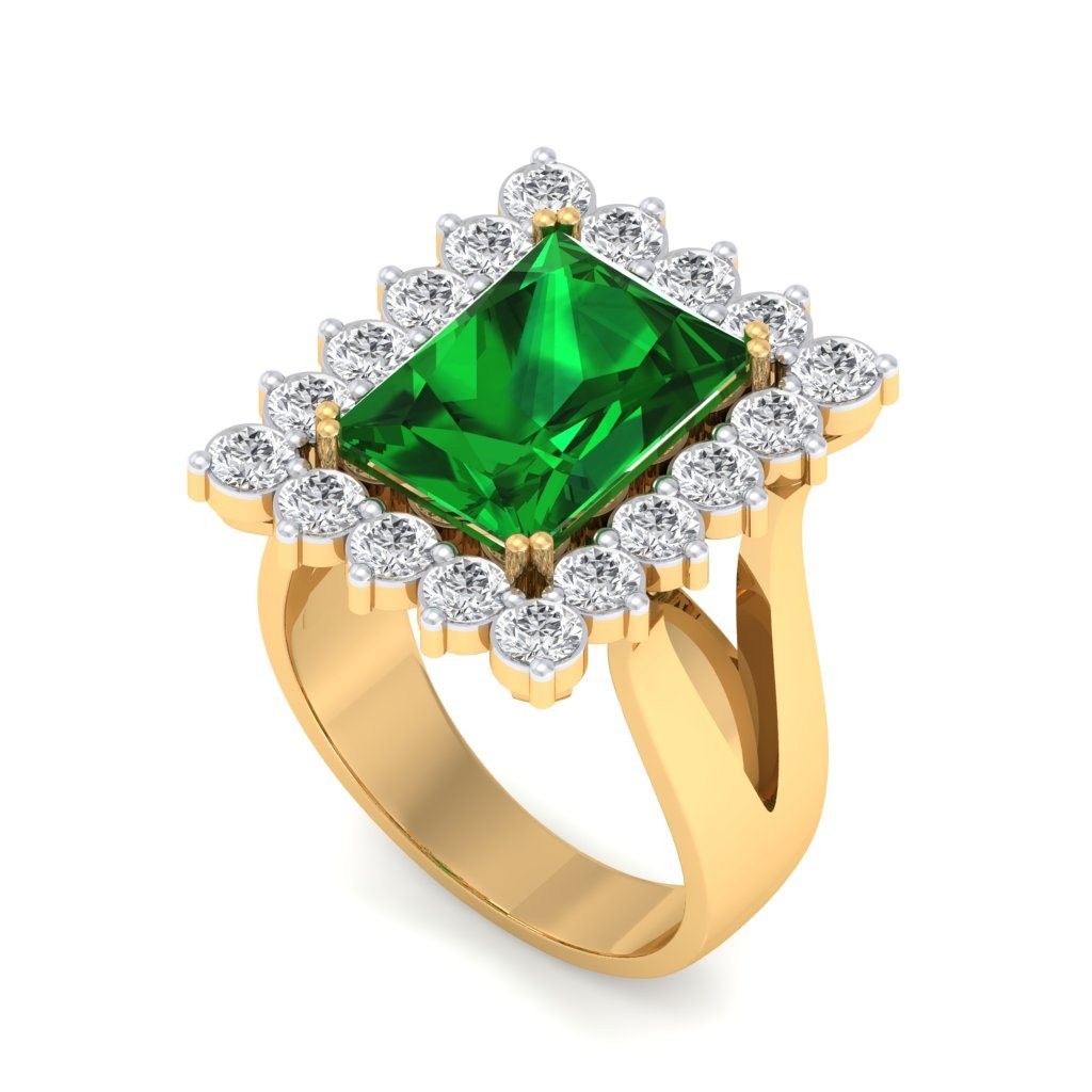 Classic Gold Ring With Emeralds & Rubies By Lagu Bandhu - Lagu Bandhu