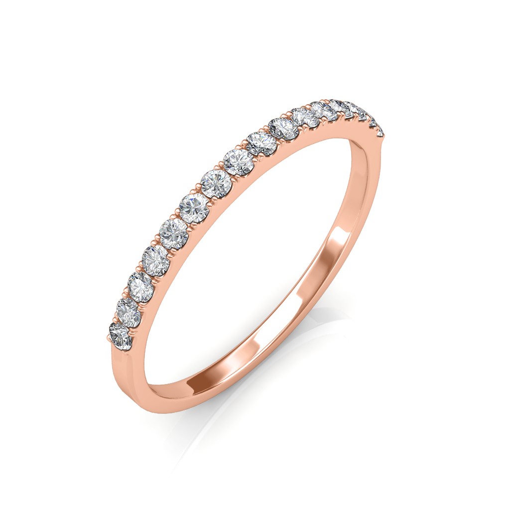 Yellow Gold Half Eternity Ring - Micro Pave - 3 cent diamonds Jewellery at  Best Prices in India | SarvadaJewels.com
