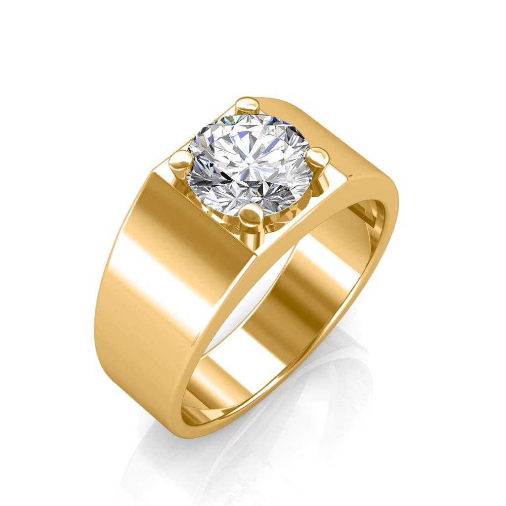 Мужское кольцо с большим бриллиантом