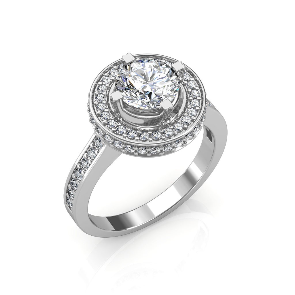 Luxurious Split Shank Halo Cushion Cut Engagement Ring from Black Diamonds  New York