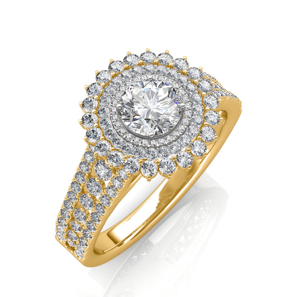 14k Yellow Gold Women's Channel Set Engagement Ring #1473 - Seattle  Bellevue | Joseph Jewelry