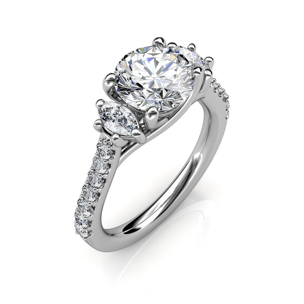 How to Pair a Three Stone Engagement Ring with a Wedding Band | VRAI