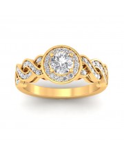 The Entwined Halo Solitaire Ring