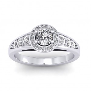 0.77 carat 18K White Gold - Azzario Engagement Ring