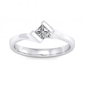 0.30 carat 18K White Gold - Elegant Princess Engagement Ring