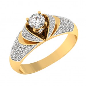 0.82 carat 18K Yellow Gold - Dina Pave Engagement Ring