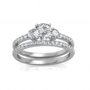 1.30 carat Platinum - Sylvia Engagement Ring and Wedding Band Set