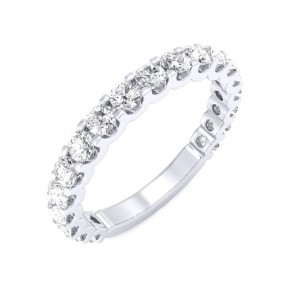 Platinum U Prong 3/4 Eternity Ring - 5 cent diamonds