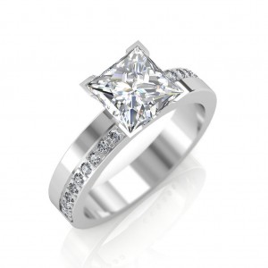 1.18 carat Platinum - Eternity Princess Engagement Ring
