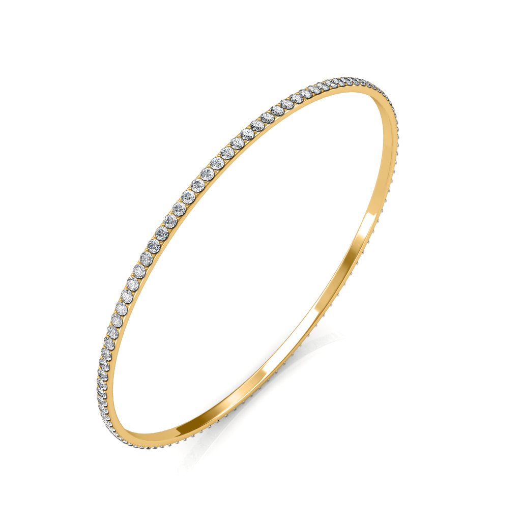 solitaire single line diamond bangle